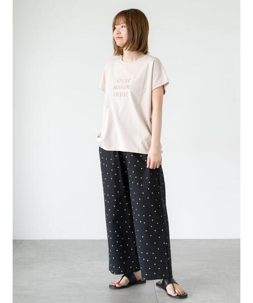 Lugnoncure（ルノンキュール）の「エンボスロゴTシャツ（Tシャツ/カットソー・レディース・ブラック/オフホワイト/ブルー/ベージュ・F）」の13枚目の写真