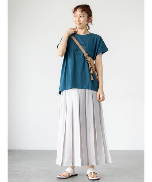 Lugnoncure（ルノンキュール）の「エンボスロゴTシャツ（Tシャツ/カットソー・レディース・ブラック/オフホワイト/ブルー/ベージュ・F）」の16枚目の写真