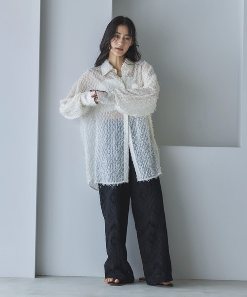 feepur（フェピュール）の「【TALLサイズあり】レースパンツ（その他パンツ・レディース・ブラック/オフホワイト・SMALL/MEDIUM/TALL）」の22枚目の写真