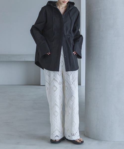 feepur（フェピュール）の「【TALLサイズあり】レースパンツ（その他パンツ・レディース・ブラック/オフホワイト・SMALL/MEDIUM/TALL）」の5枚目の写真