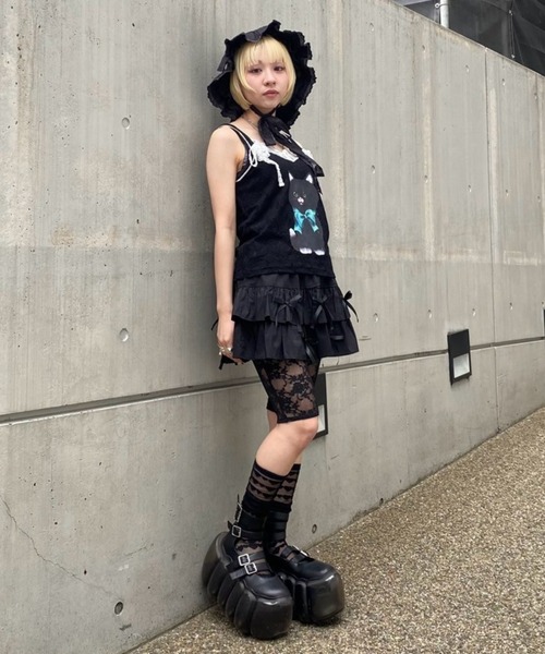 Candy Stripper（キャンディストリッパー）の「RIBBON SKIRT LAYERED パンツ（その他パンツ・レディース・ブラック/オフホワイト/レッド・FREE）」の20枚目の写真