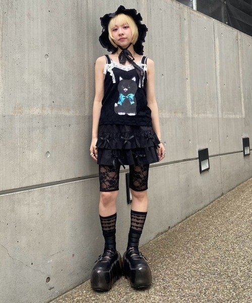 Candy Stripper（キャンディストリッパー）の「RIBBON SKIRT LAYERED パンツ（その他パンツ・レディース・ブラック/オフホワイト/レッド・FREE）」の18枚目の写真