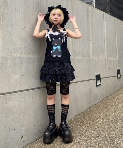 Candy Stripper（キャンディストリッパー）の「RIBBON SKIRT LAYERED パンツ（その他パンツ・レディース・ブラック/オフホワイト/レッド・FREE）」の19枚目の写真