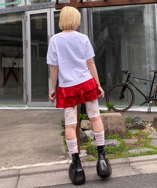 Candy Stripper（キャンディストリッパー）の「RIBBON SKIRT LAYERED パンツ（その他パンツ・レディース・ブラック/オフホワイト/レッド・FREE）」の10枚目の写真