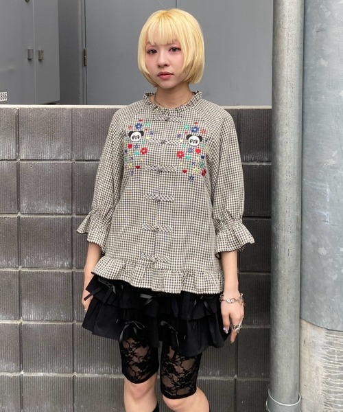 Candy Stripper（キャンディストリッパー）の「RIBBON SKIRT LAYERED パンツ（その他パンツ・レディース・ブラック/オフホワイト/レッド・FREE）」の15枚目の写真