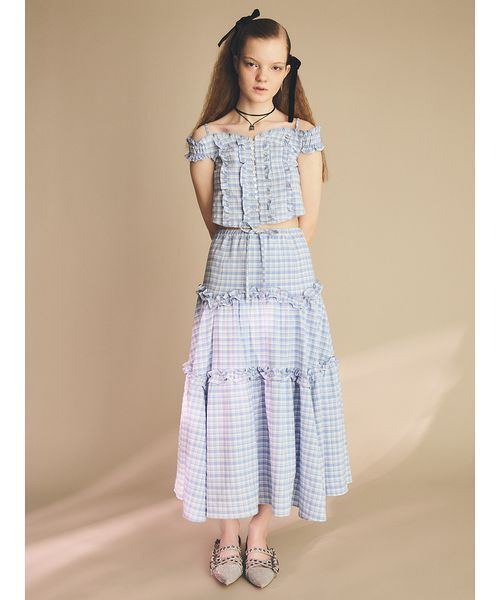 FURFUR（ファーファー）の「フリルデザインブラウス（Tシャツ/カットソー・レディース・ブラック/ライトブルー/ホワイト・FREE）」の5枚目の写真