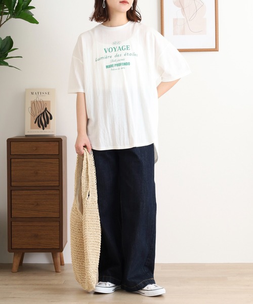 mitis(ミティス)の「mitis 冷感カノコ プリントTシャツ(Tシャツ/カットソー・レディース・ホワイト×ブラック/ホワイト×グリーン/ホワイト系その他・M)」の8枚目の写真