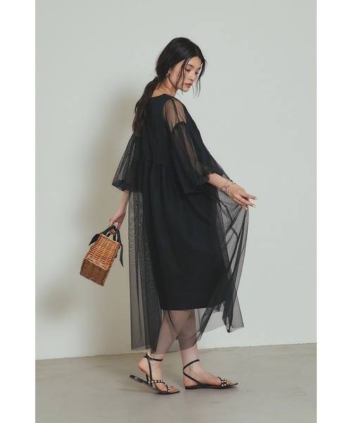 Marchesa Notte★オーガンザ&チュール ミディワンピース Marchesa Notte New Arrivals