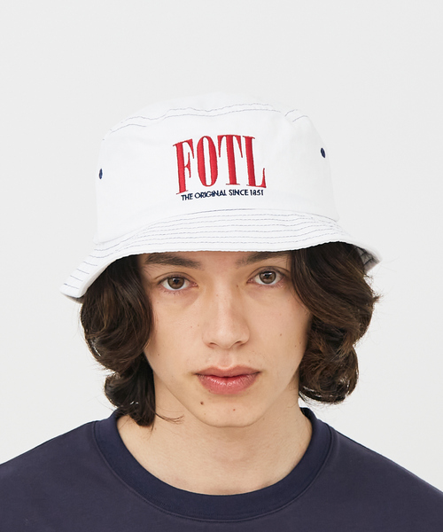 FRUIT OF THE LOOM（フルーツオブザルーム）の「【FRUIT OF THE LOOM/フルーツ オブ ザ ルーム】 EX ACCENT STITCH BUCKET HAT 80971900/ハット/バケハ/日よけ/ユニセックス【WEB限定】（ハット・メンズ・ブラック/ホワイト・フリー）」の2枚目の写真