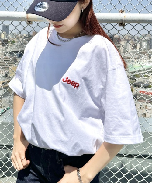 JEEP(ジープ)の「【日本未発売/WEB限定】JEEP(ジープ)/グラフィック バックロゴ ロゴ刺繍 半袖 Tシャツ/M-Logo graphic t-shirt(Tシャツ/カットソー・レディース・ブラック/アイボリー/グリーン/レッド/ホワイト/ライトパープル/ミント/グレー/ブラック系その他/ホワイト系その他・S/M/L/XL)」の10枚目の写真