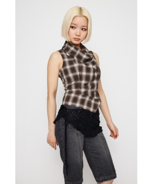 LAGUA GEM（ラグアジェム）の「CROCHET WRAP ベルト（ベルト・レディース・アイボリー/ブラック・FREE）」の8枚目の写真