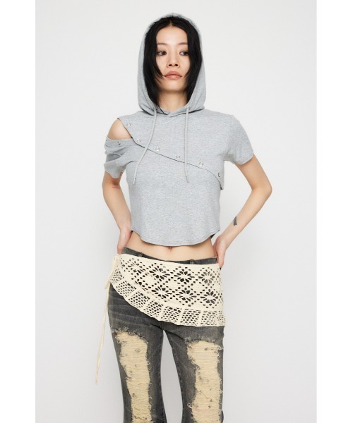 LAGUA GEM（ラグアジェム）の「CROCHET WRAP ベルト（ベルト・レディース・アイボリー/ブラック・FREE）」の15枚目の写真