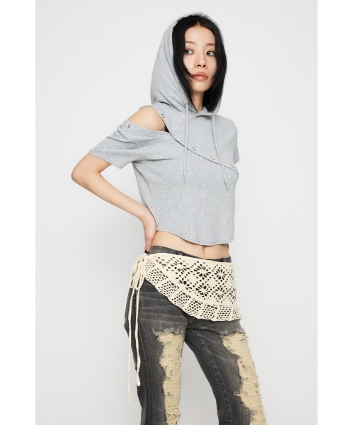 LAGUA GEM（ラグアジェム）の「CROCHET WRAP ベルト（ベルト・レディース・アイボリー/ブラック・FREE）」の16枚目の写真