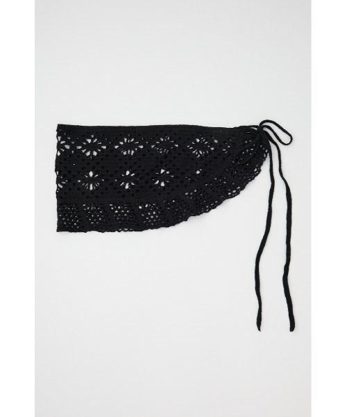 LAGUA GEM（ラグアジェム）の「CROCHET WRAP ベルト（ベルト・レディース・アイボリー/ブラック・FREE）」の4枚目の写真