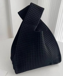 メッシュデザインニットミニハンドバッグ