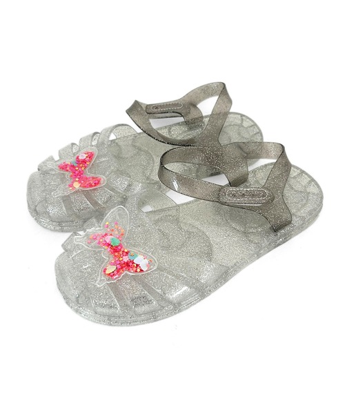 SOROTTO（ソロット）の「マジックテープ 蝶モチーフのラメ入りジェリーサンダル（サンダル・キッズ・ホワイト/ピンク/パープル・31(19-19.5㎝)/32(20-20.5㎝)/33(20.5-21㎝)/34(21-21.5㎝)/29(18-18.5㎝)/30(18.5-19㎝)/35(22cm)）」の15枚目の写真