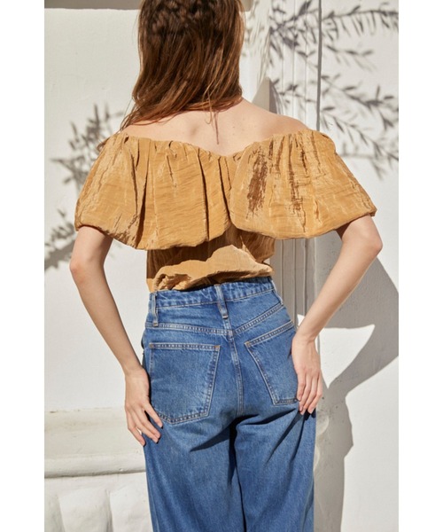 Estella.K(エステラケー)の「Parker Top オフショルケープブラウス(シャツ/ブラウス・レディース・ホワイト/ネイビー/キャメル/レンガ・FREE)」の21枚目の写真