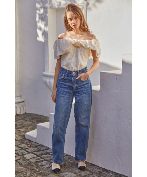 Estella.K(エステラケー)の「Parker Top オフショルケープブラウス(シャツ/ブラウス・レディース・ホワイト/ネイビー/キャメル/レンガ・FREE)」の8枚目の写真