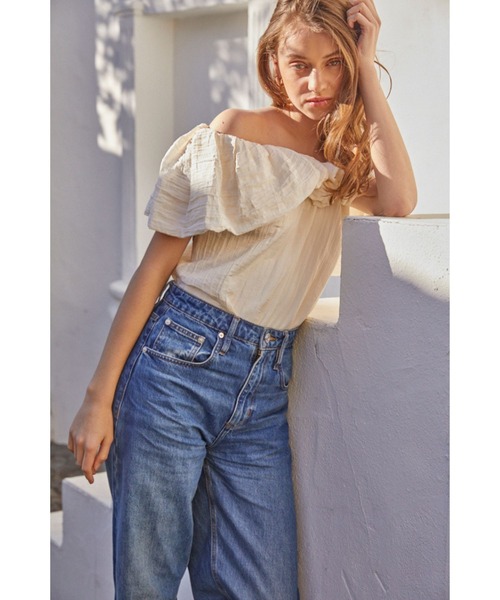 Estella.K(エステラケー)の「Parker Top オフショルケープブラウス(シャツ/ブラウス・レディース・ホワイト/ネイビー/キャメル/レンガ・FREE)」の10枚目の写真