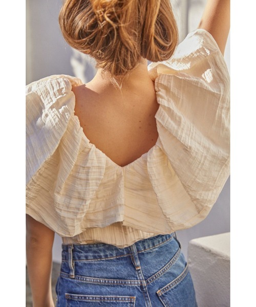 Estella.K(エステラケー)の「Parker Top オフショルケープブラウス(シャツ/ブラウス・レディース・ホワイト/ネイビー/キャメル/レンガ・FREE)」の7枚目の写真