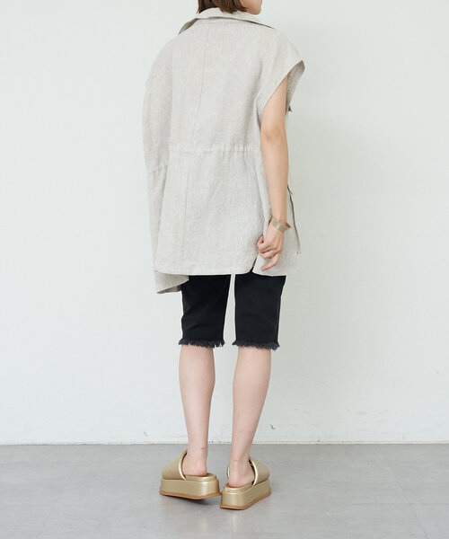 SHENERY（シーナリー）の「ミリタリーリネンベスト（ベスト・レディース・ベージュ/ブラック・36/38）」の17枚目の写真