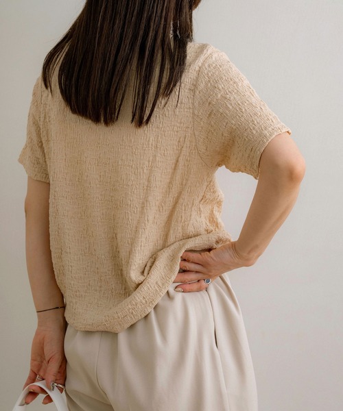 NOAHL(ノアル)の「【NOAHL】クラッシュジャガードT(Tシャツ/カットソー・レディース・ブラック/ベージュ/グリーン系/アイボリー/ブラウン・L/M)」の6枚目の写真