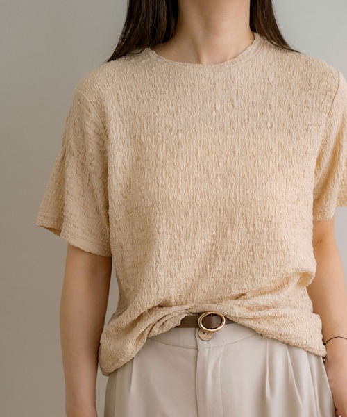 NOAHL(ノアル)の「【NOAHL】クラッシュジャガードT(Tシャツ/カットソー・レディース・ブラック/ベージュ/グリーン系/アイボリー/ブラウン・L/M)」の9枚目の写真