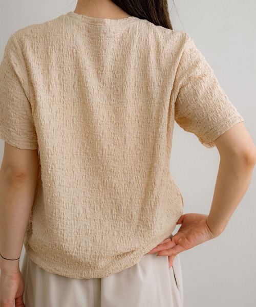 NOAHL(ノアル)の「【NOAHL】クラッシュジャガードT(Tシャツ/カットソー・レディース・ブラック/ベージュ/グリーン系/アイボリー/ブラウン・L/M)」の13枚目の写真