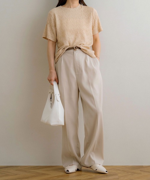 NOAHL(ノアル)の「【NOAHL】クラッシュジャガードT(Tシャツ/カットソー・レディース・ブラック/ベージュ/グリーン系/アイボリー/ブラウン・L/M)」の14枚目の写真