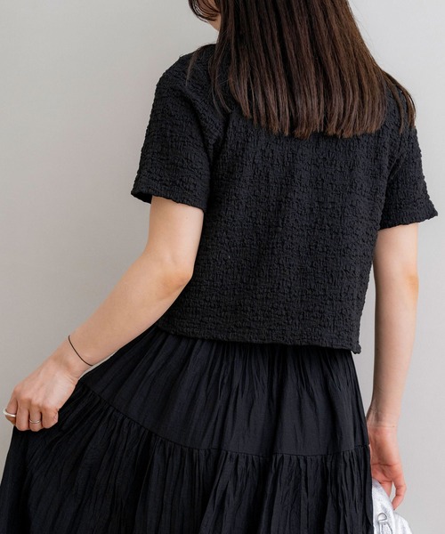 NOAHL(ノアル)の「【NOAHL】クラッシュジャガードT(Tシャツ/カットソー・レディース・ブラック/ベージュ/グリーン系/アイボリー/ブラウン・L/M)」の15枚目の写真