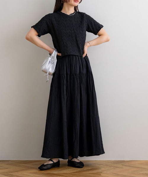 NOAHL(ノアル)の「【NOAHL】クラッシュジャガードT(Tシャツ/カットソー・レディース・ブラック/ベージュ/グリーン系/アイボリー/ブラウン・L/M)」の16枚目の写真