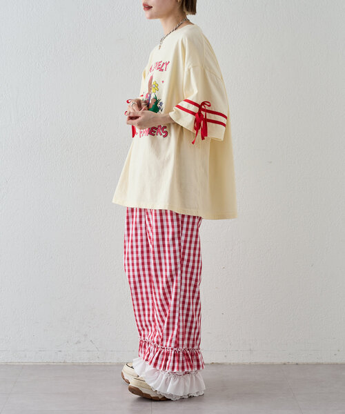 ダブルクローゼット　あみこ企画　ふりふりギンガムチェックパンツ w closet（ダブルクローゼット）の「【あみこ企画】ふりふり