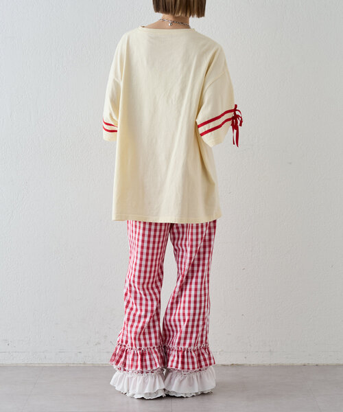 ダブルクローゼット　あみこ企画　ふりふりギンガムチェックパンツ w closet（ダブルクローゼット）の「【あみこ企画】ふりふり