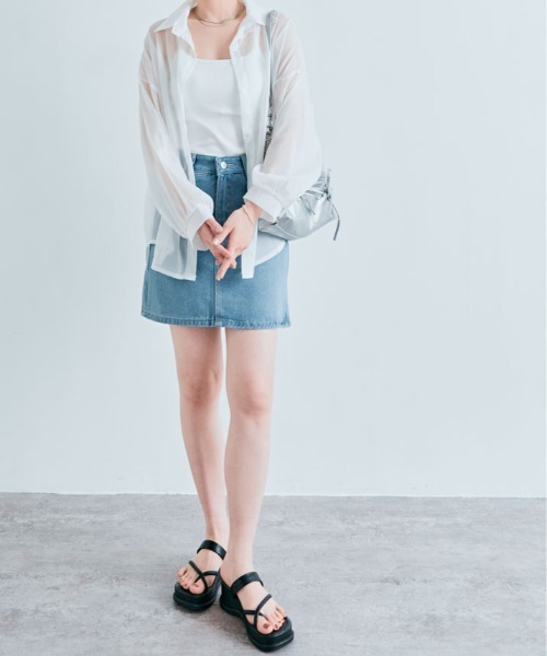 kirakiraShop(キラキラショップ)の「ボリューム スリーブ シアーシャツ(シャツ/ブラウス・レディース・ホワイト/ピンク/ピンク系/グリーン/チャコール/ブラック/アイボリー・FREE)」の13枚目の写真