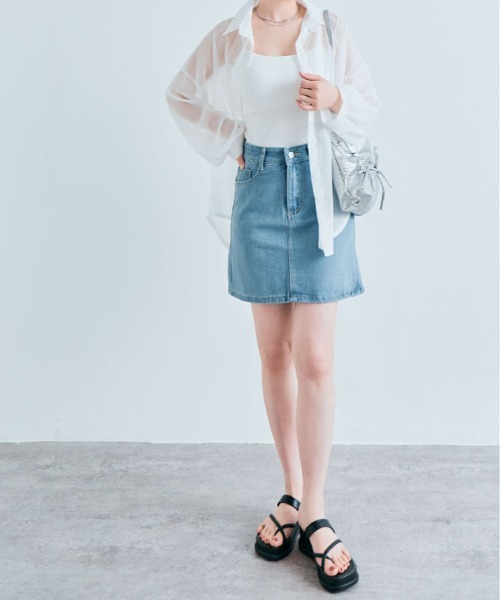 kirakiraShop(キラキラショップ)の「ボリューム スリーブ シアーシャツ(シャツ/ブラウス・レディース・ホワイト/ピンク/ピンク系/グリーン/チャコール/ブラック/アイボリー・FREE)」の12枚目の写真