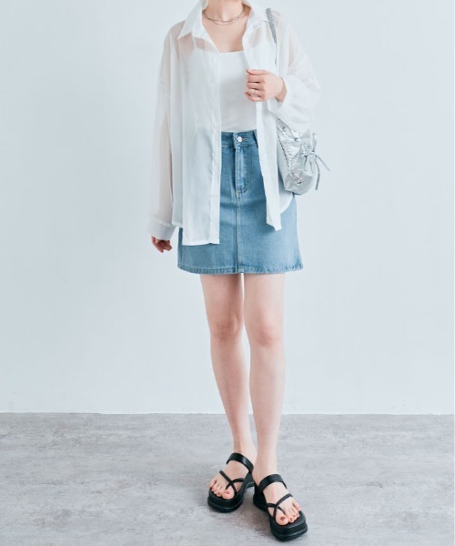 kirakiraShop(キラキラショップ)の「ボリューム スリーブ シアーシャツ(シャツ/ブラウス・レディース・ホワイト/ピンク/ピンク系/グリーン/チャコール/ブラック/アイボリー・FREE)」の11枚目の写真