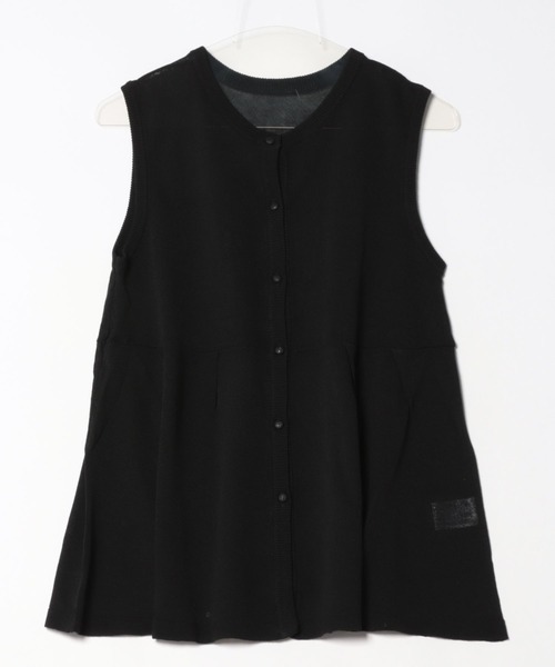 TRIANGLE PALETTE（トライアングルパレット）の「ペプラム ラメニット ベスト/ジレ（ベスト・レディース・ブラック/ライトブルー/グレイッシュベージュ・FREE）」の18枚目の写真