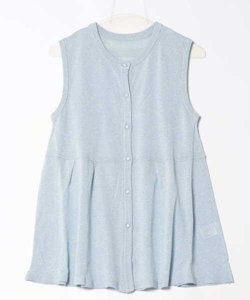 TRIANGLE PALETTE（トライアングルパレット）の「ペプラム ラメニット ベスト/ジレ（ベスト・レディース・ブラック/ライトブルー/グレイッシュベージュ・FREE）」の19枚目の写真