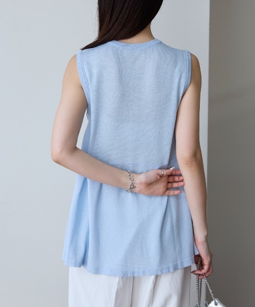 TRIANGLE PALETTE（トライアングルパレット）の「ペプラム ラメニット ベスト/ジレ（ベスト・レディース・ブラック/ライトブルー/グレイッシュベージュ・FREE）」の11枚目の写真