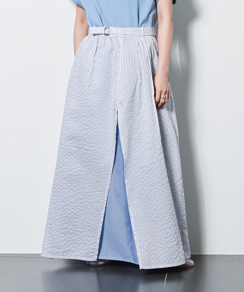 MIOSMOKEY STRIPE SHEER COMBI SKIRT 251SK002-A：スカート