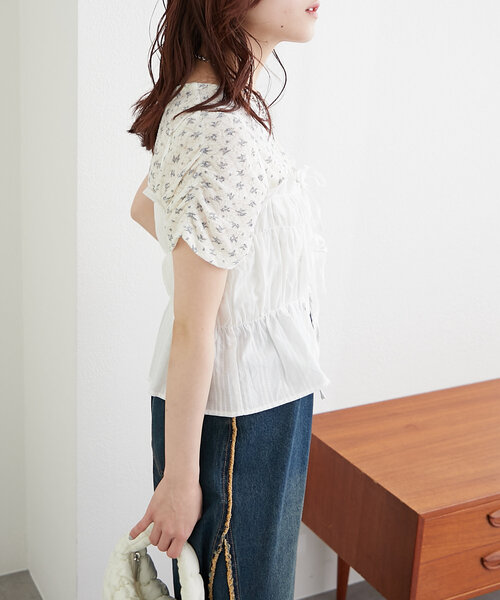 w closet（ダブルクローゼット）の「コットンギャザーキャミ（キャミソール・レディース・オフホワイト/ブラック/イエロー・FREE）」の7枚目の写真