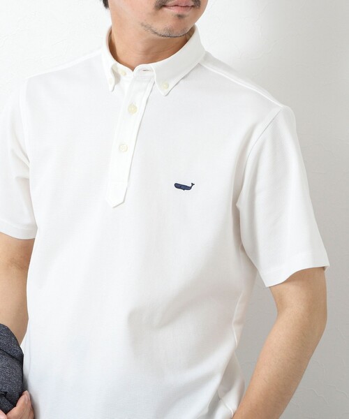 NOLLEY’S（ノーリーズ）の「《ビジカジ対応》【ALBINI】吸水速乾クジラBD Polo ビズポロ 25SS（ポロシャツ・メンズ・ホワイト/ネイビー/ブラック系その他/ブルー系その他・XL/L/M/S/XXL）」の2枚目の写真