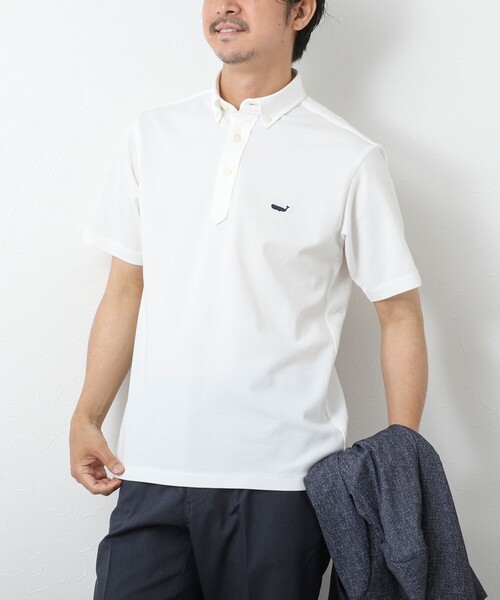 NOLLEY’S（ノーリーズ）の「《ビジカジ対応》【ALBINI】吸水速乾クジラBD Polo ビズポロ 25SS（ポロシャツ・メンズ・ホワイト/ネイビー/ブラック系その他/ブルー系その他・XL/L/M/S/XXL）」の5枚目の写真