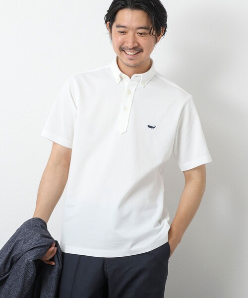 NOLLEY’S（ノーリーズ）の「《ビジカジ対応》【ALBINI】吸水速乾クジラBD Polo ビズポロ 25SS（ポロシャツ・メンズ・ホワイト/ネイビー/ブラック系その他/ブルー系その他・XL/L/M/S/XXL）」の6枚目の写真