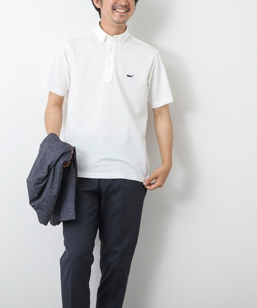 NOLLEY’S（ノーリーズ）の「《ビジカジ対応》【ALBINI】吸水速乾クジラBD Polo ビズポロ 25SS（ポロシャツ・メンズ・ホワイト/ネイビー/ブラック系その他/ブルー系その他・XL/L/M/S/XXL）」の7枚目の写真