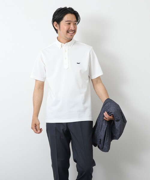 NOLLEY’S（ノーリーズ）の「《ビジカジ対応》【ALBINI】吸水速乾クジラBD Polo ビズポロ 25SS（ポロシャツ・メンズ・ホワイト/ネイビー/ブラック系その他/ブルー系その他・XL/L/M/S/XXL）」の10枚目の写真