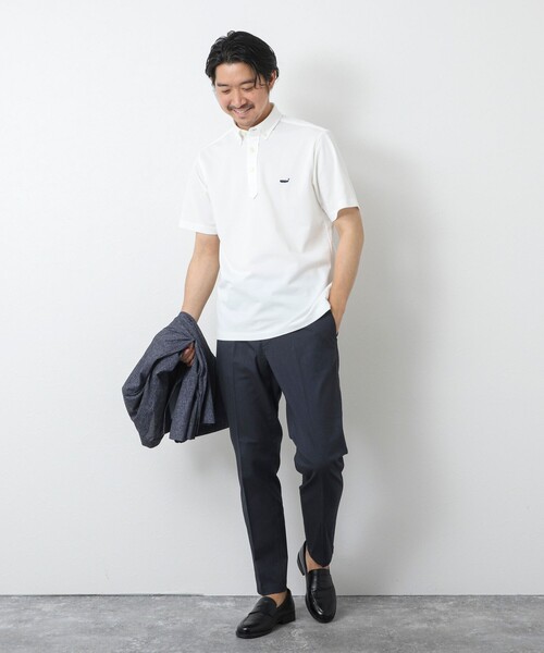NOLLEY’S（ノーリーズ）の「《ビジカジ対応》【ALBINI】吸水速乾クジラBD Polo ビズポロ 25SS（ポロシャツ・メンズ・ホワイト/ネイビー/ブラック系その他/ブルー系その他・XL/L/M/S/XXL）」の11枚目の写真