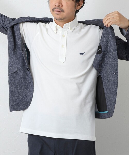 NOLLEY’S（ノーリーズ）の「《ビジカジ対応》【ALBINI】吸水速乾クジラBD Polo ビズポロ 25SS（ポロシャツ・メンズ・ホワイト/ネイビー/ブラック系その他/ブルー系その他・XL/L/M/S/XXL）」の13枚目の写真