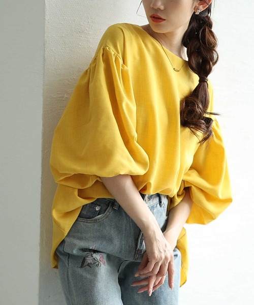 Sawa a la mode（サワアラモード）の「バルーンスリーブフレアチュニック（チュニック・レディース・ブルー/ブラック/ホワイト/グリーン/レッド/イエロー・FREE）」の5枚目の写真