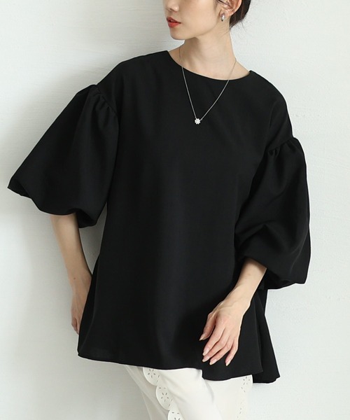 Sawa a la mode（サワアラモード）の「バルーンスリーブフレアチュニック（チュニック・レディース・ブルー/ブラック/ホワイト/グリーン/レッド/イエロー・FREE）」の3枚目の写真
